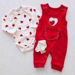 Nafitto baby fittili badili çoraplı kalp nakışlı slopet