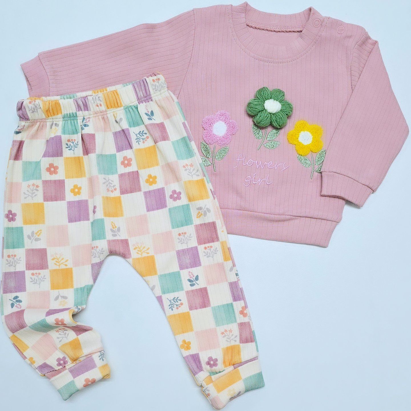 Baby hi örme papatyalı takım