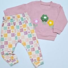 Baby hi örme papatyalı takım