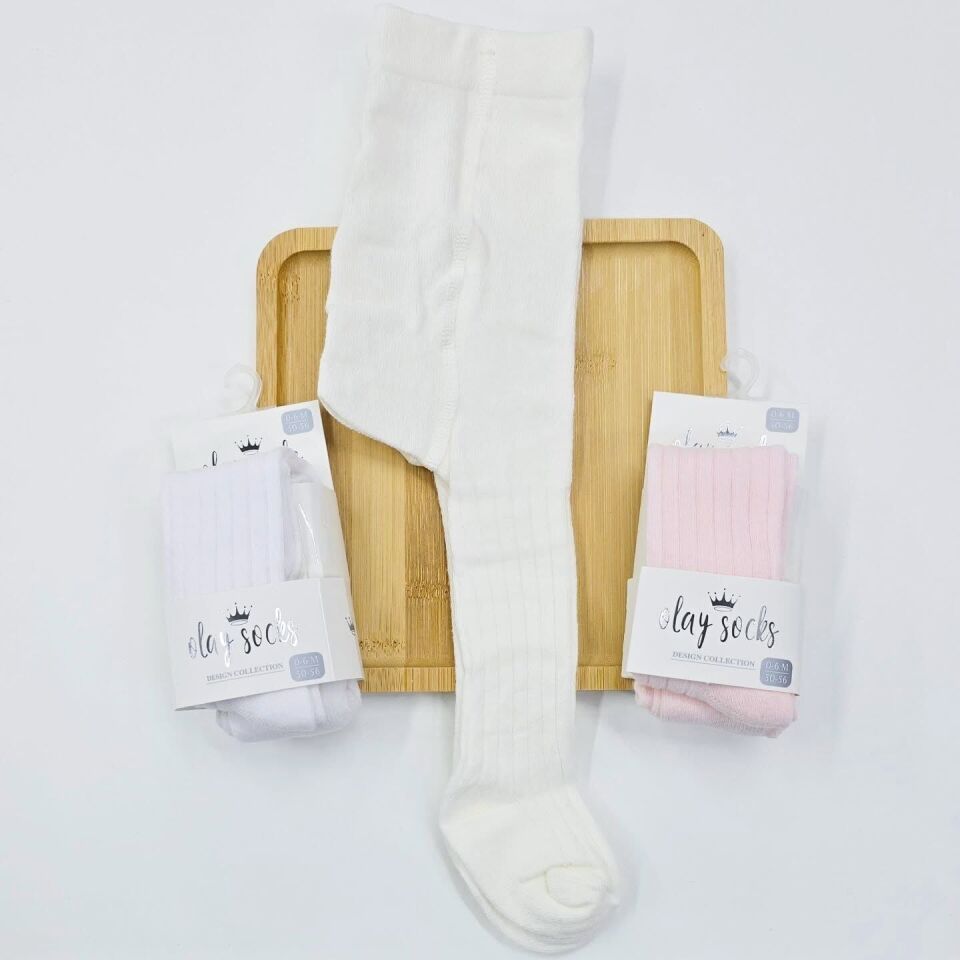 OLAY SOCKS FİTİLLİ KÜLOTLU ÇORAP 0-6 AY beyaz