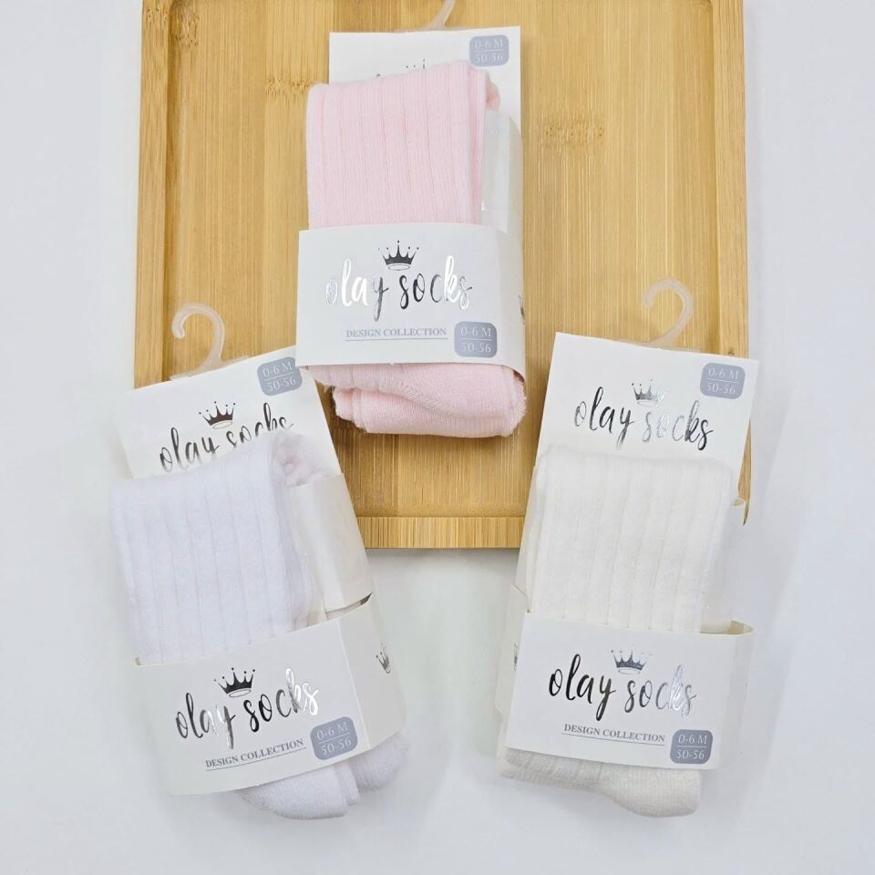 OLAY SOCKS FİTİLLİ KÜLOTLU ÇORAP 12-18 AY beyaz