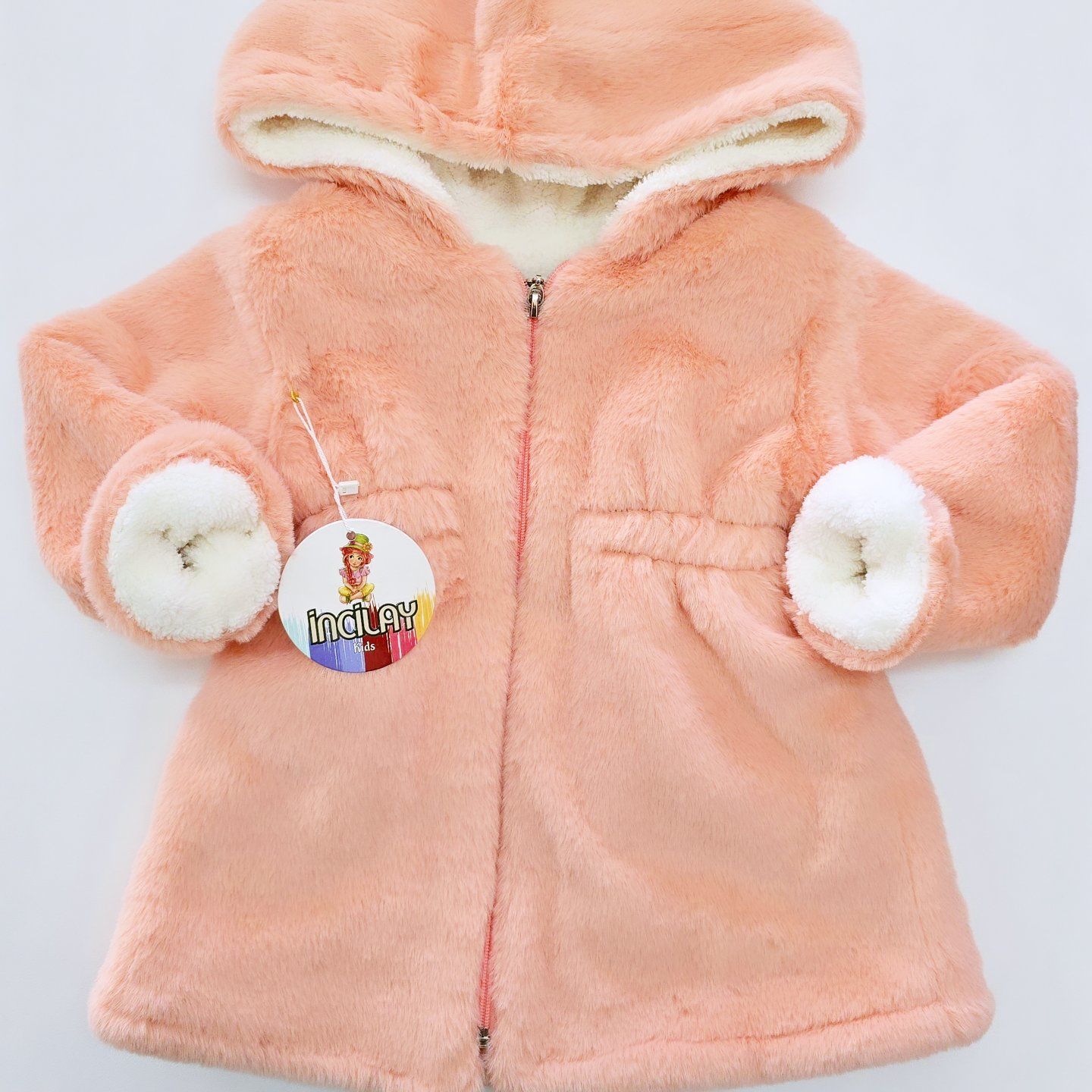 İnciler kids welsoft kapşonlu mont