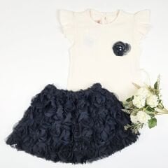 Deco Kabartmalı Güllü Etekli Takım