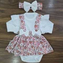 Kolu fırfır detaylı çıtçıtlı badili bandanalı askılı fitilli elbise