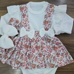 Kolu fırfır detaylı çıtçıtlı badili bandanalı askılı fitilli elbise