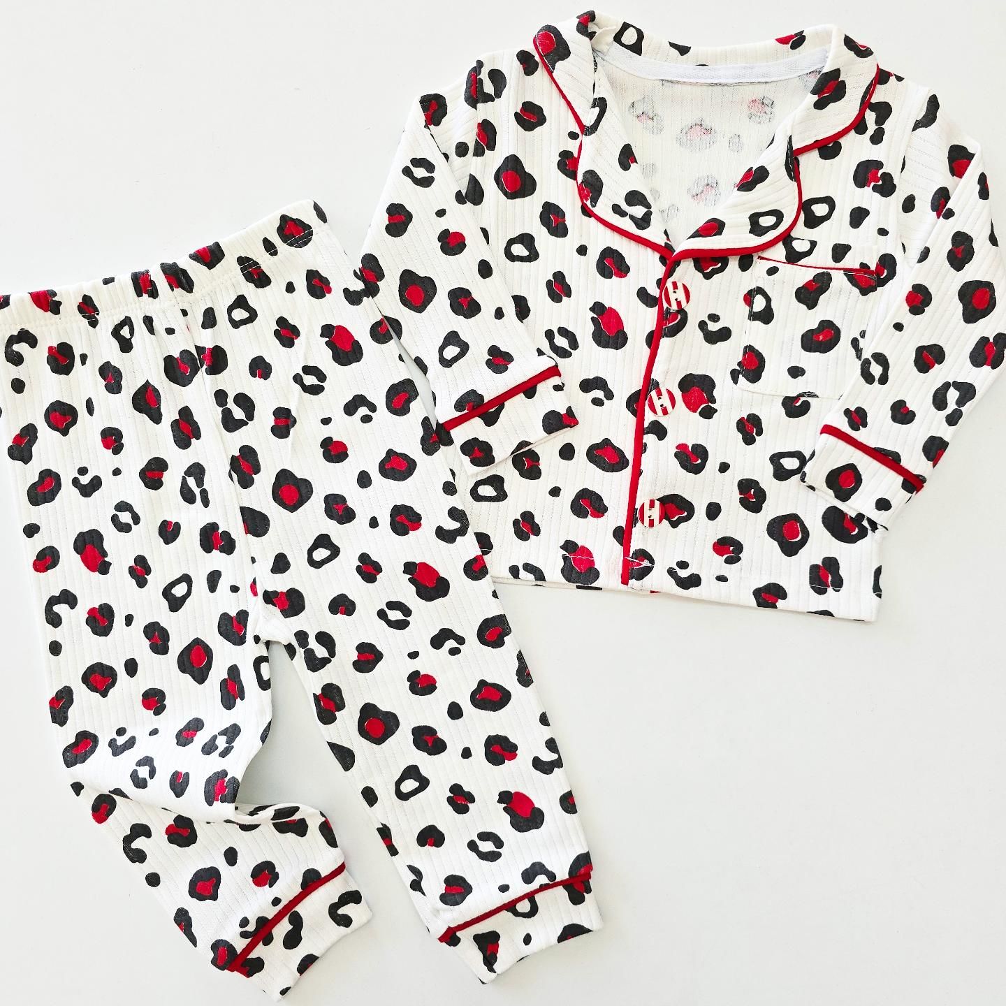 Murat baby leoparlı fitilli pijama takım