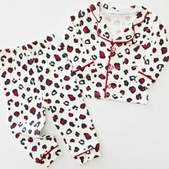 Murat baby leoparlı fitilli pijama takım