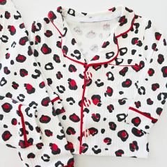 Murat baby leoparlı fitilli pijama takım