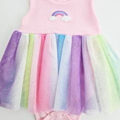Nayinom baby gökkuşağı tüllü badili elbise