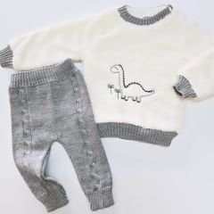 Yesda baby üstü welsoft nakışlı altı triko takım
