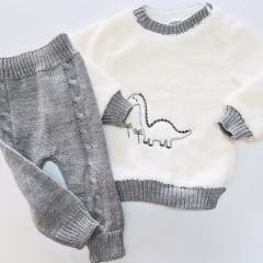 Yesda baby üstü welsoft nakışlı altı triko takım