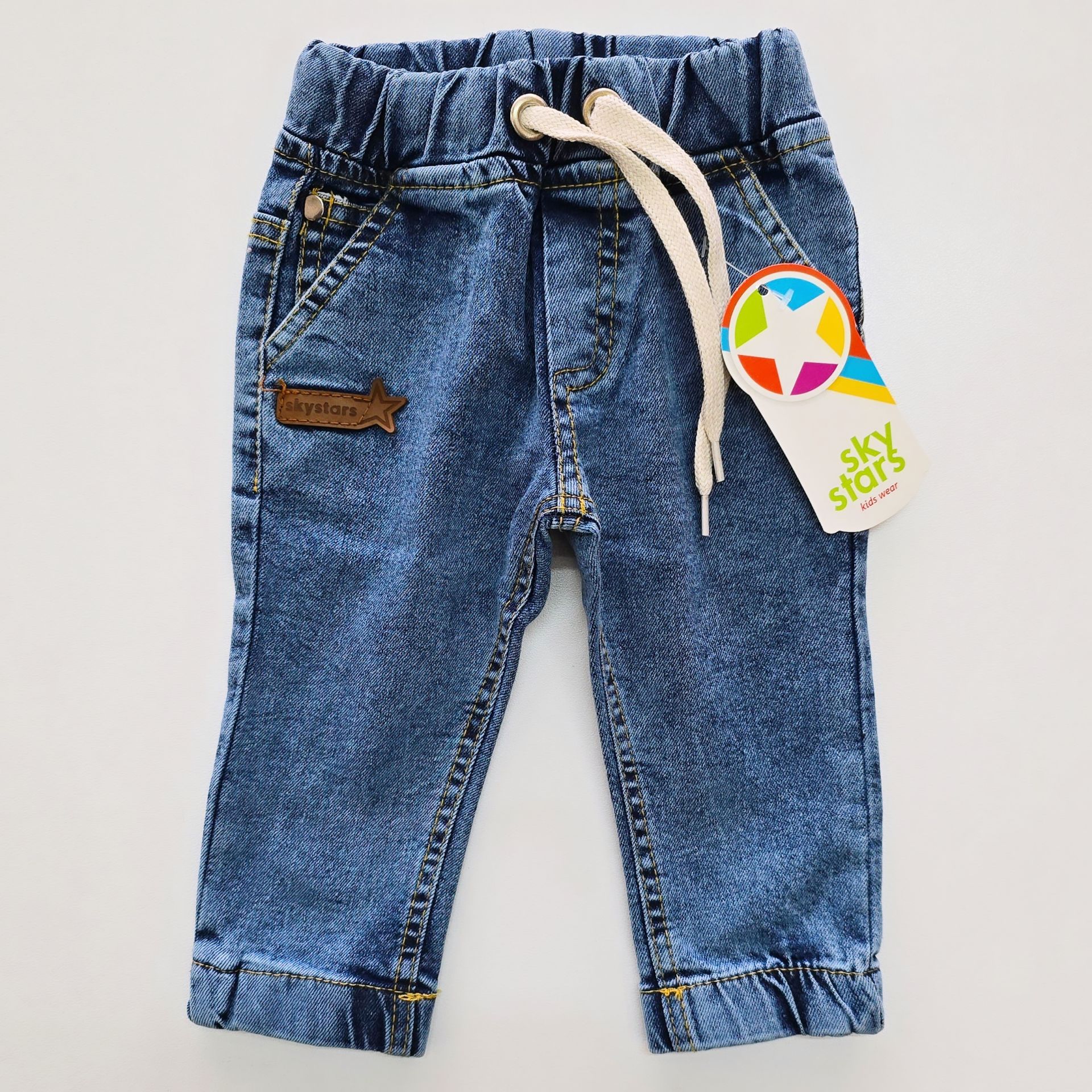 Sky stars baby likralı kot pantolon