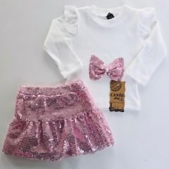 Canöz kids payetli etekli takım