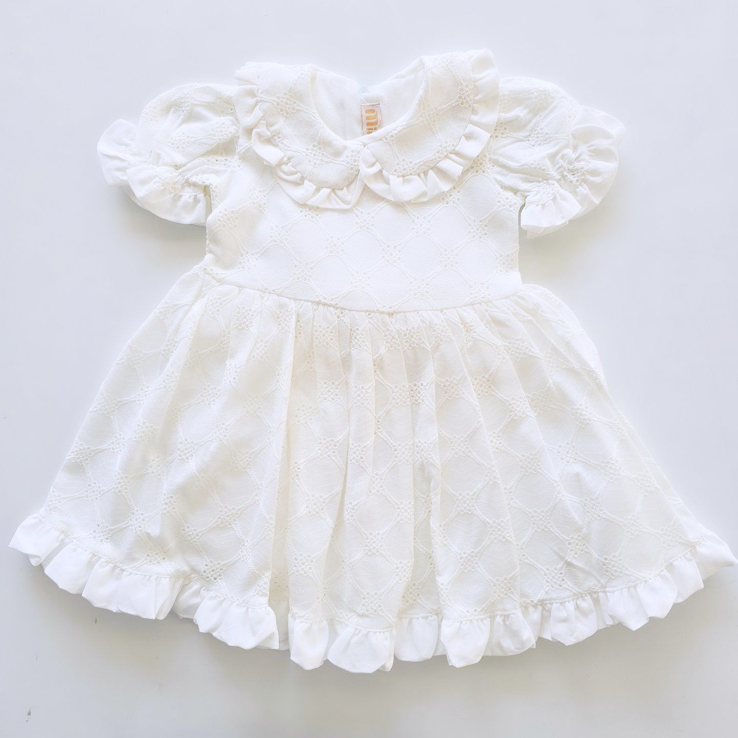 Mininaf kids dantelli arkası fiyonklu elbise