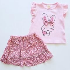 Deco kids tavşanlı fitilli badili etekli takım