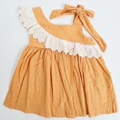 Becol baby tek omuz fırfırlı elbise