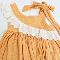 Becol baby tek omuz fırfırlı elbise