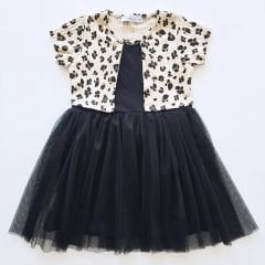 Soft kids birleşik yelekli tüllü elbise