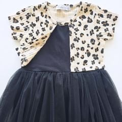 Soft kids birleşik yelekli tüllü elbise