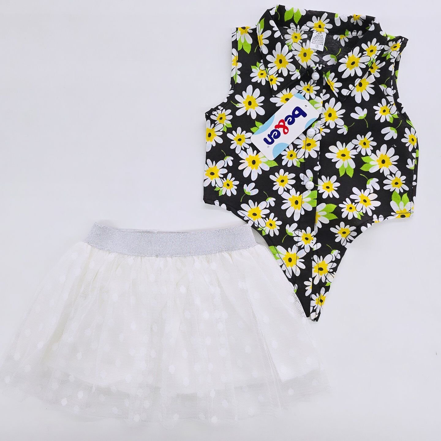Be&en kids tüllü etekli gömlekli takım