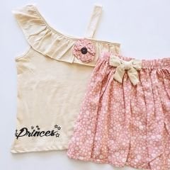 Deco kids askılı çiçekli etekli takım