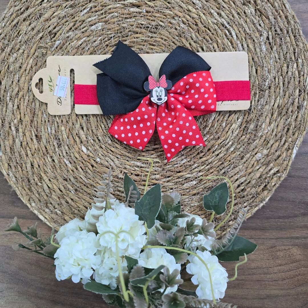 Lastikli puanlı fiyonk bandana 0-24 AY