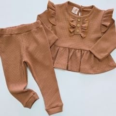 Deco baby düğmeli waffle takım