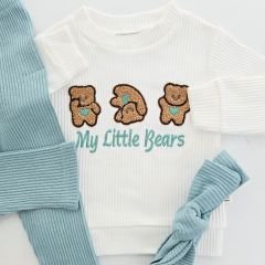 Naffa bebe ayıcık nakışlı bandanalı takım