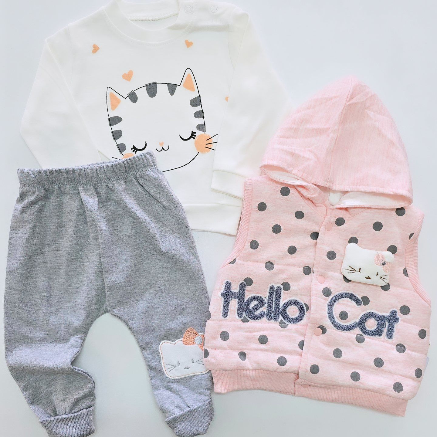 Fery baby yelekli kedili takım