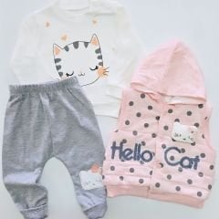 Fery baby yelekli kedili takım