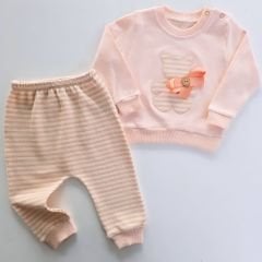 Bebelink baby çizgili ayıcıklı takım