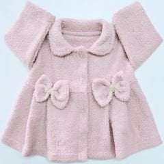 Tufitto baby kaşe buklet fiyonklu mont pembe