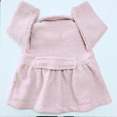 Tufitto baby kaşe buklet fiyonklu mont pembe