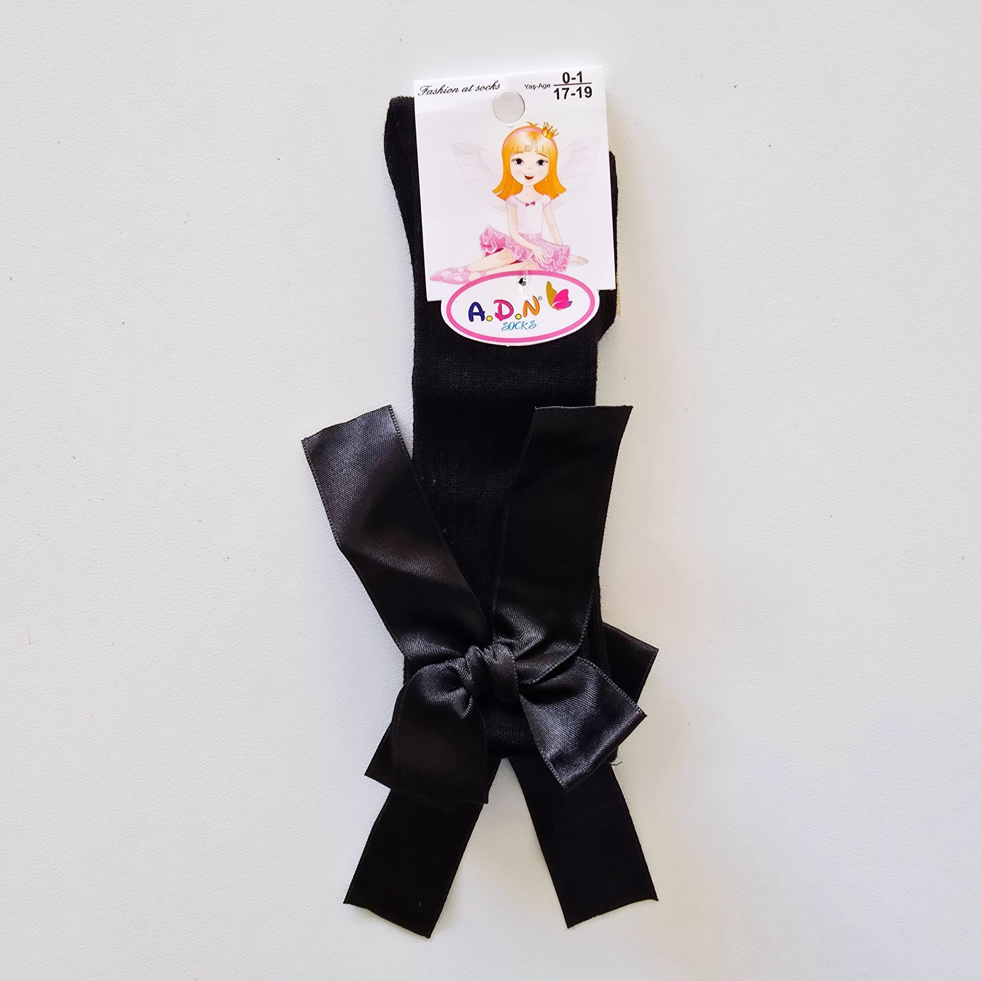 A.d.n kids diz altı fiyonklu çorap 0-12 ay