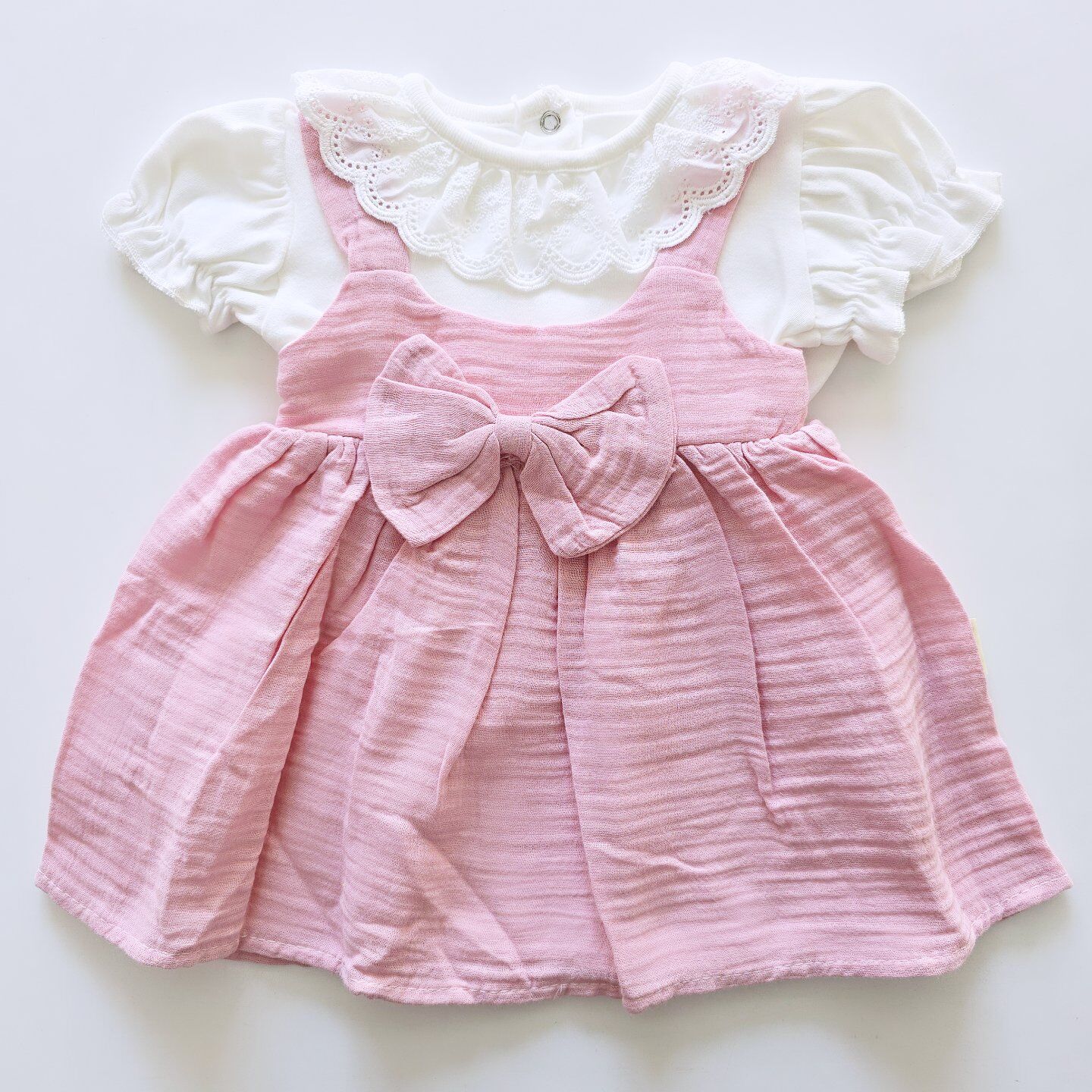 Tufitto baby arkası melek kanatlı muslin elbise