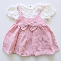 Tufitto baby arkası melek kanatlı muslin elbise