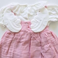 Tufitto baby arkası melek kanatlı muslin elbise