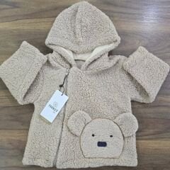 Ayıcıklı kapşonlu kışlık kuzu hırka