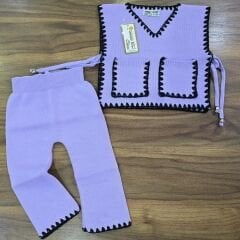 GOGBİCİ Çoban modelli triko kız takım