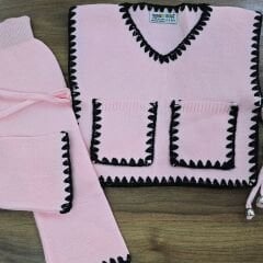 GOGBİCİ Çoban modelli triko kız takım