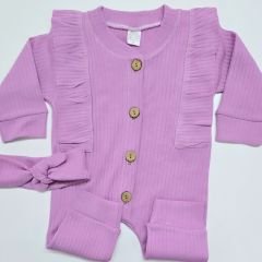 Med baby fırfırlı bandanalı fitilli tulum