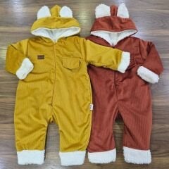 Kapşonlu kadife içi welsoftlu tulum