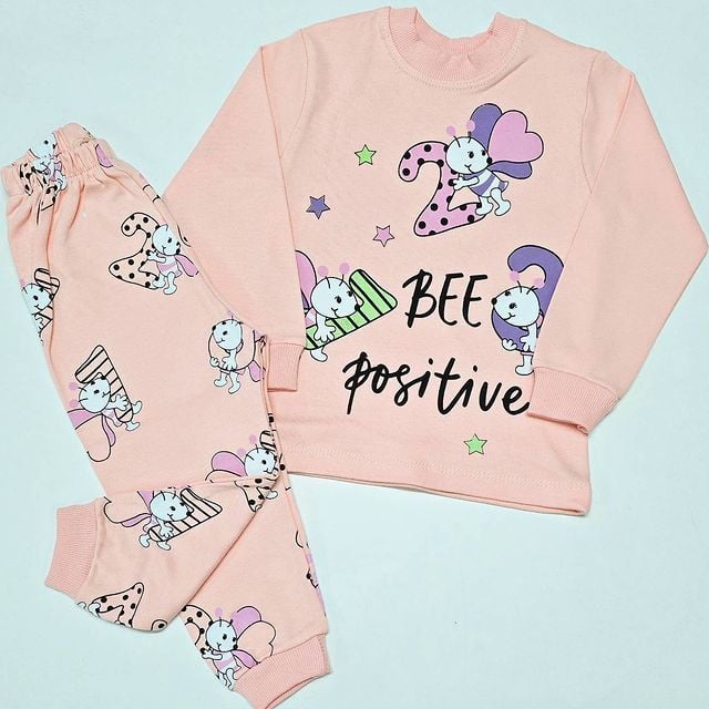 Mehdix kids arılı pijama takım pembe