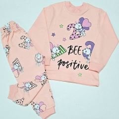 Mehdix kids arılı pijama takım pembe