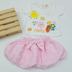 Air baby meyveli kabartma etekli takım 3-6-9-12-18 ay