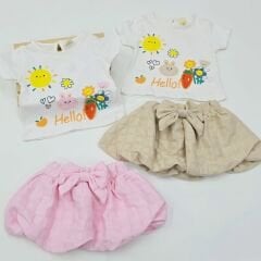 Air baby meyveli kabartma etekli takım 3-6-9-12-18 ay