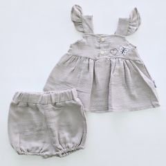 Minamino baby kelebek nakışlı müslin takım