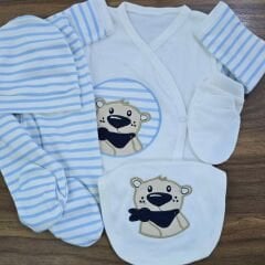 Çizgili 5'li yenidoğan takım 0-3 ay