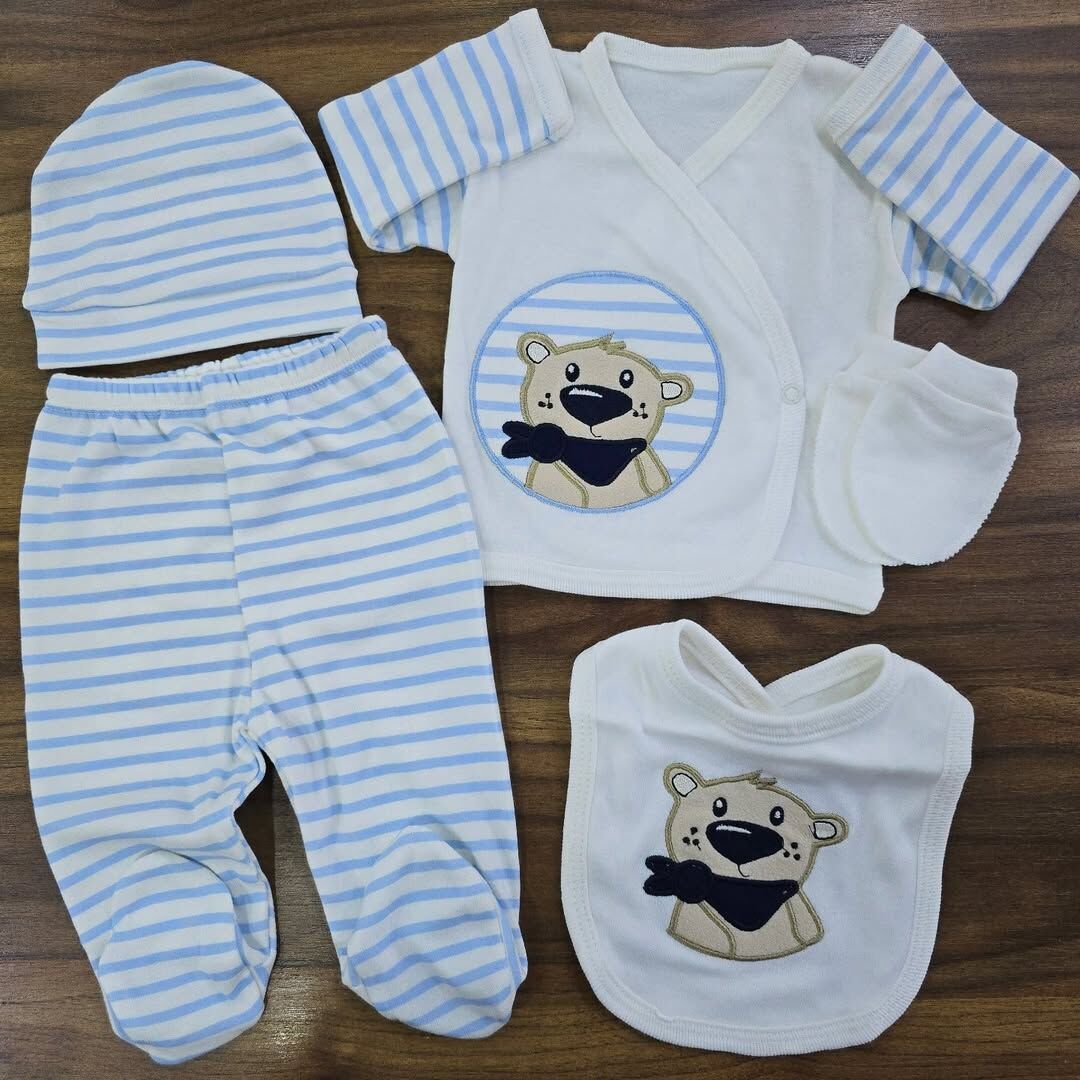 Çizgili 5'li yenidoğan takım 0-3 ay