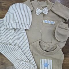 Çizgili 5'li yenidoğan takım 0-3 ay
